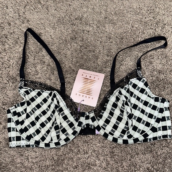 Savage X Fenty Black and White Checkered Bra - Picture 1 of 2